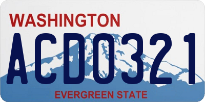 WA license plate ACD0321