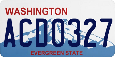 WA license plate ACD0327