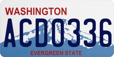 WA license plate ACD0336