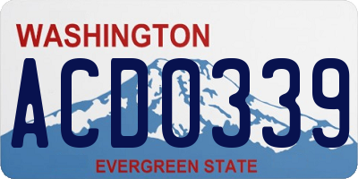 WA license plate ACD0339