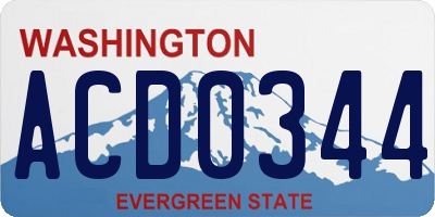 WA license plate ACD0344