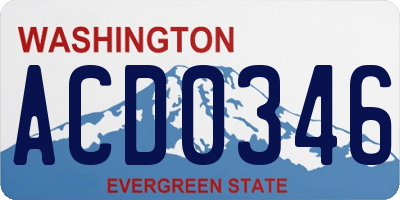 WA license plate ACD0346