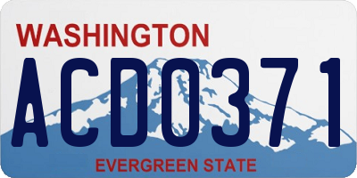 WA license plate ACD0371
