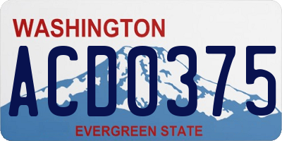 WA license plate ACD0375
