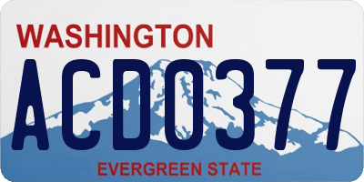 WA license plate ACD0377