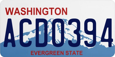 WA license plate ACD0394