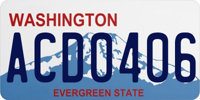 WA license plate ACD0406