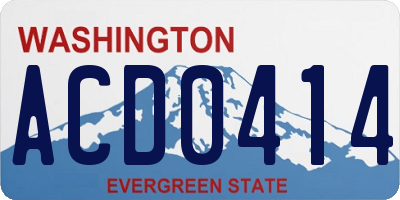 WA license plate ACD0414