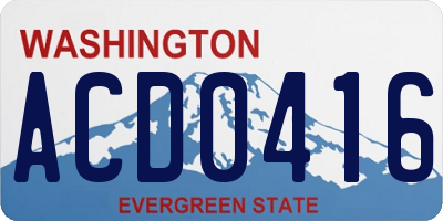 WA license plate ACD0416