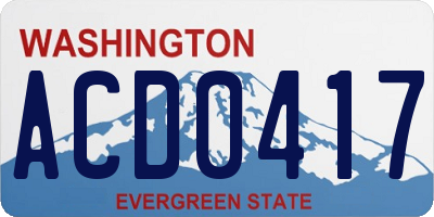 WA license plate ACD0417