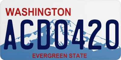 WA license plate ACD0420