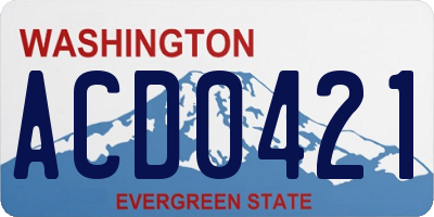 WA license plate ACD0421