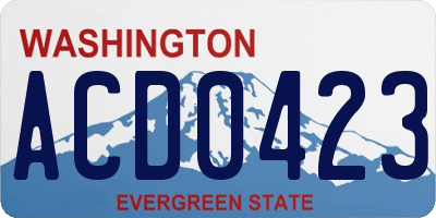 WA license plate ACD0423