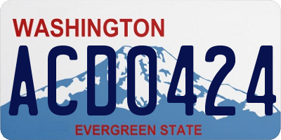 WA license plate ACD0424