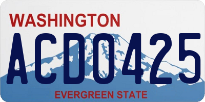 WA license plate ACD0425