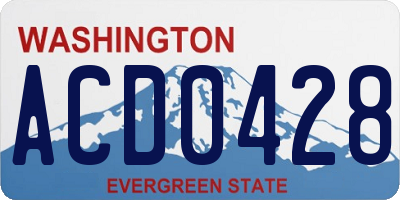 WA license plate ACD0428