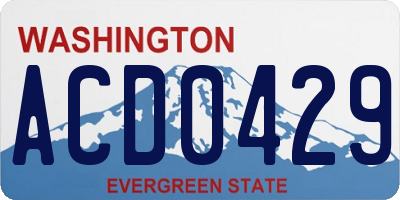 WA license plate ACD0429