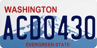 WA license plate ACD0430