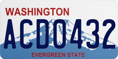 WA license plate ACD0432
