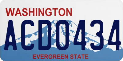 WA license plate ACD0434