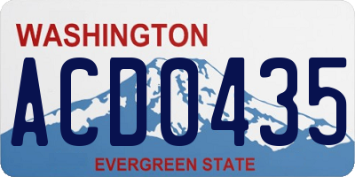 WA license plate ACD0435
