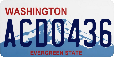 WA license plate ACD0436