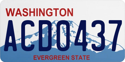 WA license plate ACD0437