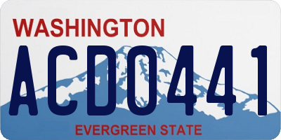 WA license plate ACD0441