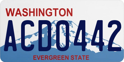 WA license plate ACD0442