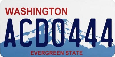 WA license plate ACD0444