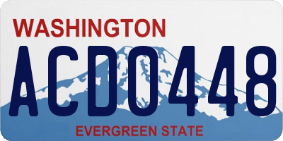 WA license plate ACD0448