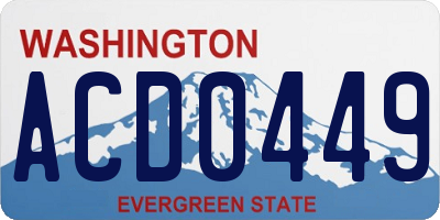 WA license plate ACD0449