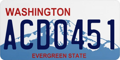 WA license plate ACD0451