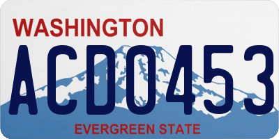 WA license plate ACD0453