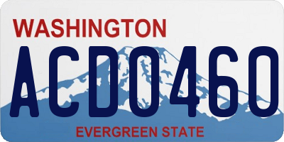 WA license plate ACD0460