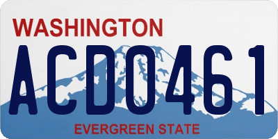 WA license plate ACD0461