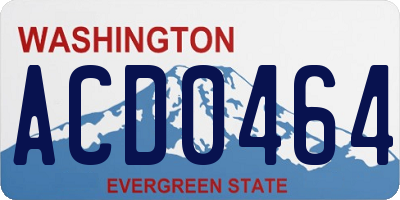WA license plate ACD0464