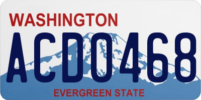 WA license plate ACD0468