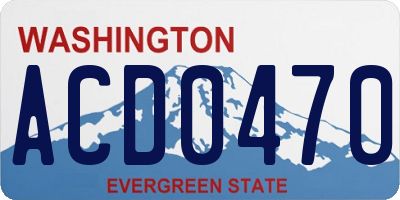 WA license plate ACD0470