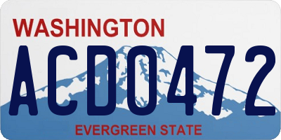WA license plate ACD0472