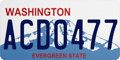WA license plate ACD0477
