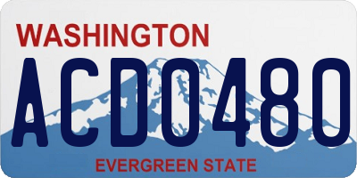 WA license plate ACD0480
