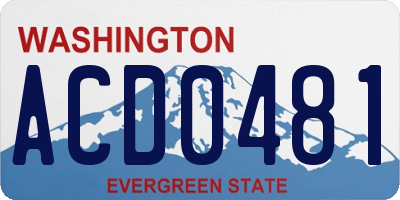 WA license plate ACD0481