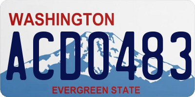 WA license plate ACD0483
