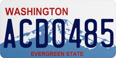 WA license plate ACD0485