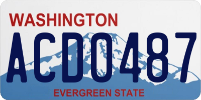 WA license plate ACD0487