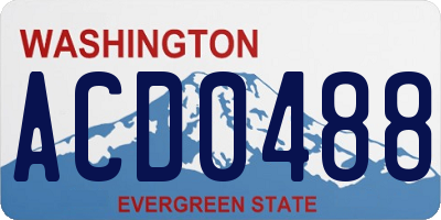 WA license plate ACD0488