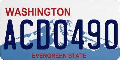 WA license plate ACD0490