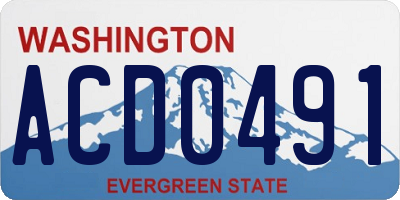 WA license plate ACD0491