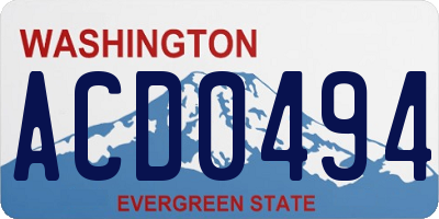 WA license plate ACD0494
